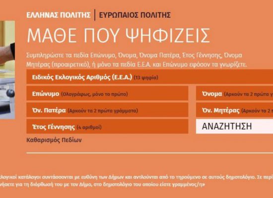 Χρήσιμες πληροφορίες για τους ψηφοφόρους για τις εκλογές της 26ης Μαΐου 2019